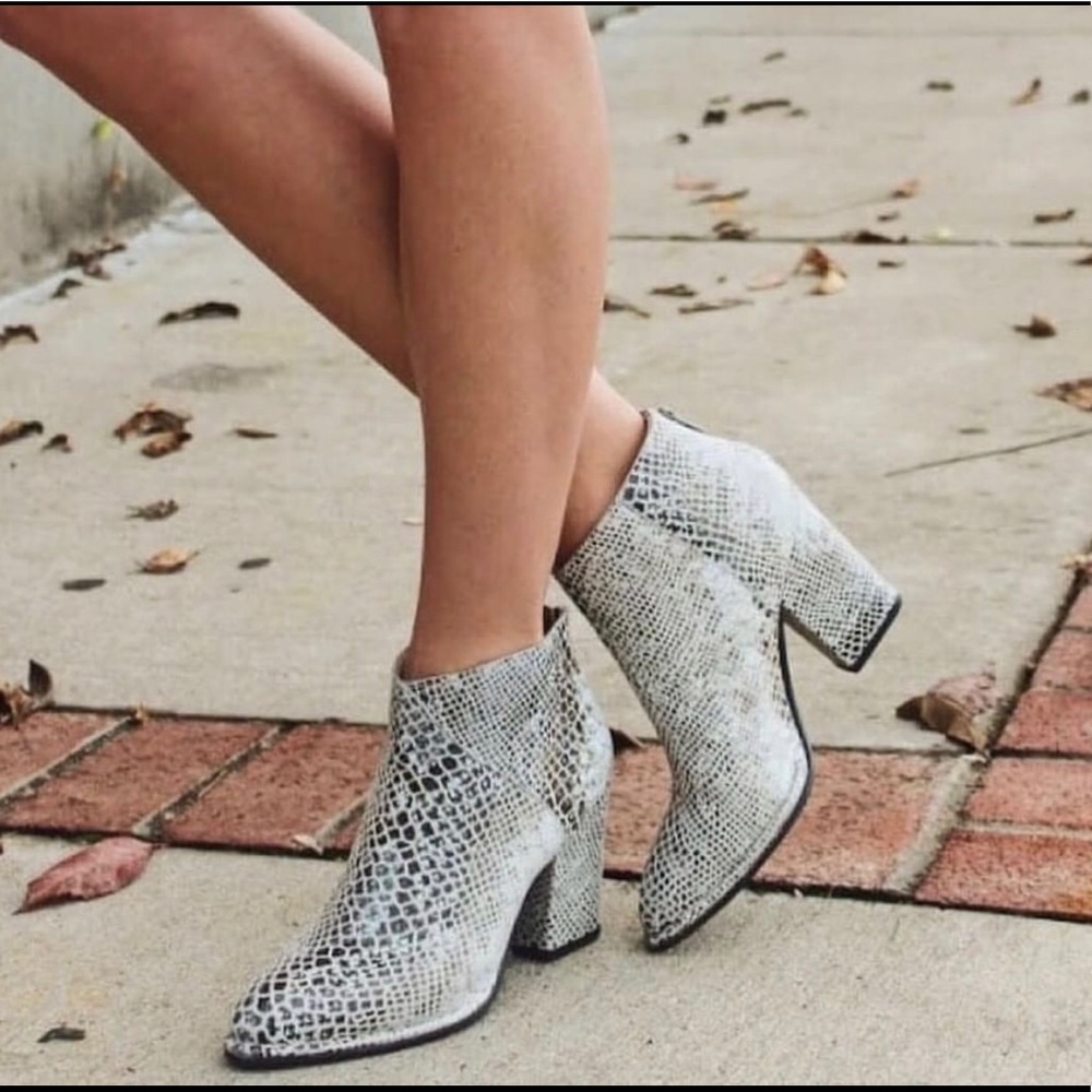 Diba True snake skin booties